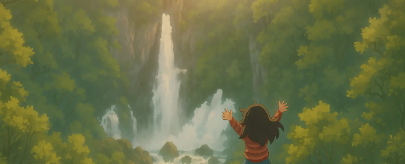 Photo of a lush New Zealand waterfall carving through mossy cliffs